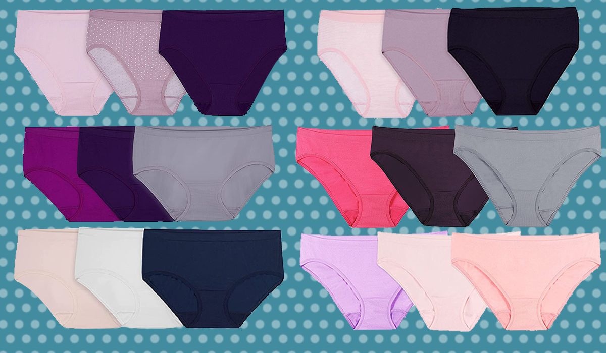 fruit of the loom womens 5 pack nylon hi-cut panties from