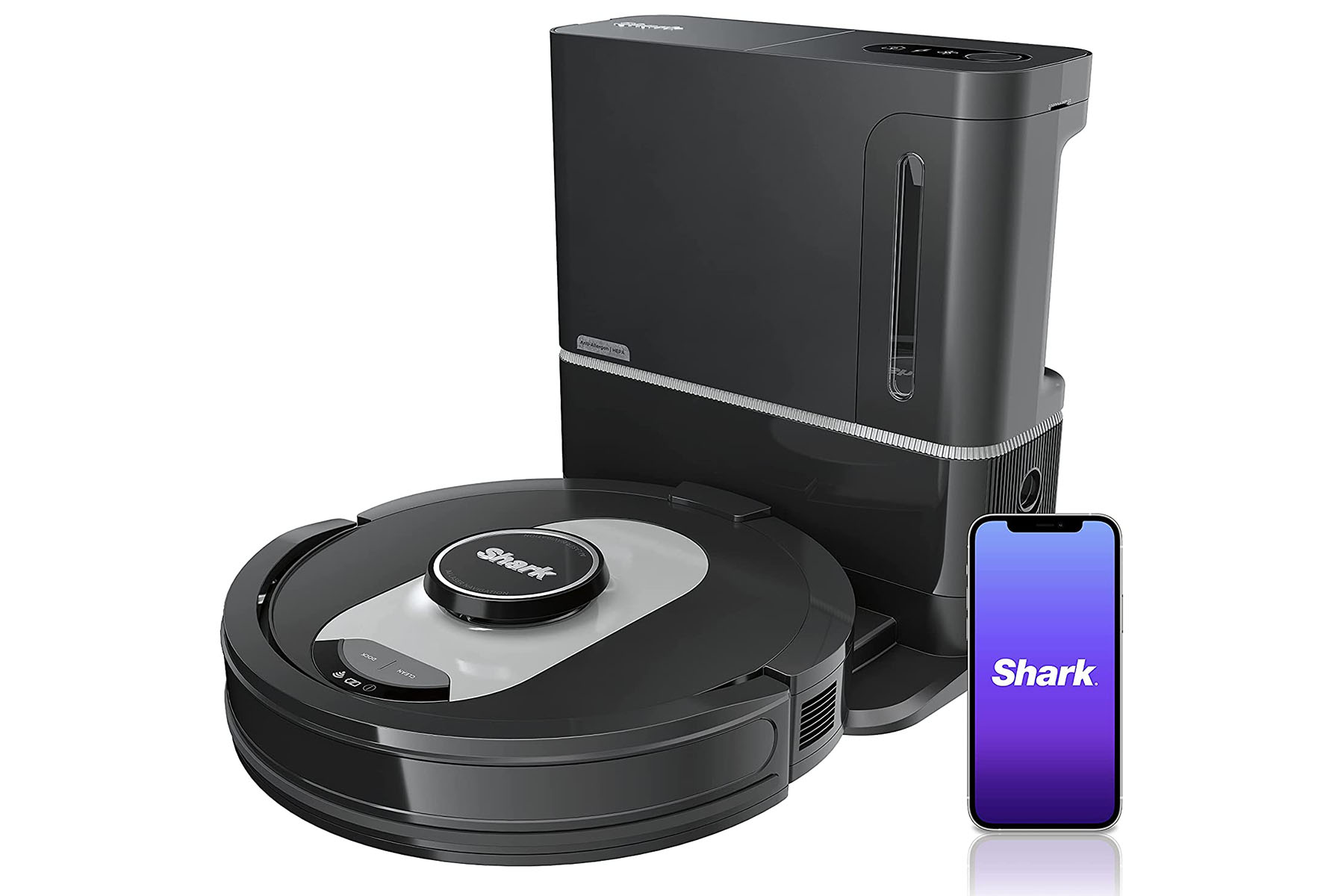 Shark AI robot vacuum with base