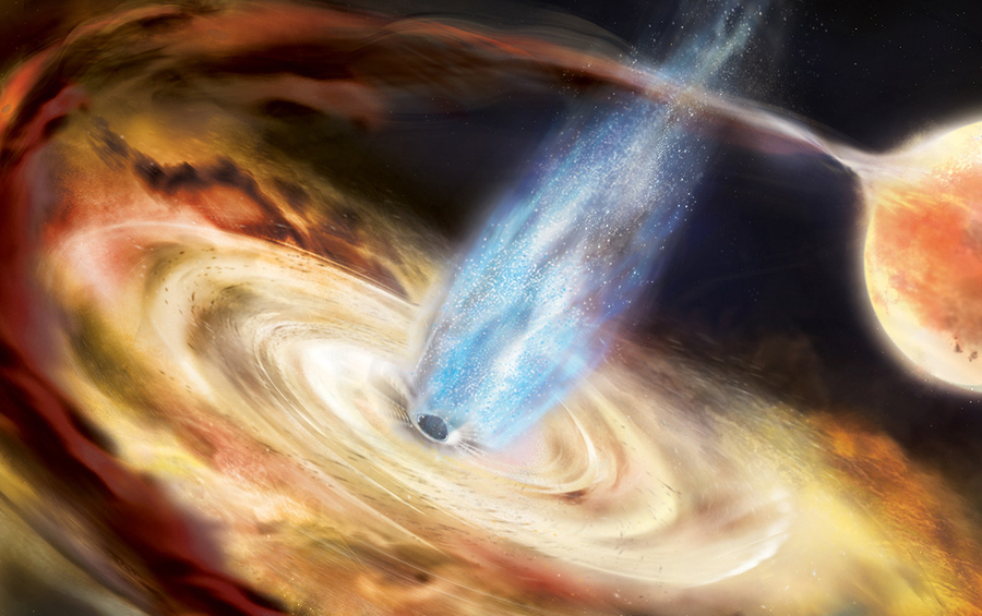 Listen to the sound of a black hole feeding on stellar material