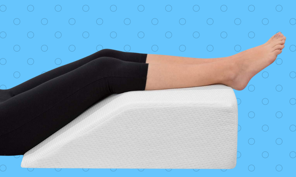 Leg Elevation Pillow with Removable Cover 10 Inch Memory Foam Leg