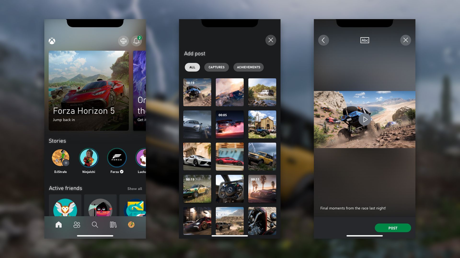Os usuários do Xbox podem compartilhar capturas de tela e clipes como histórias no estilo do Instagram