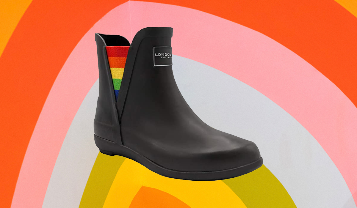 I'm wearing my London Fog rain boots with Pride — and they're down to $40 (save 50%)