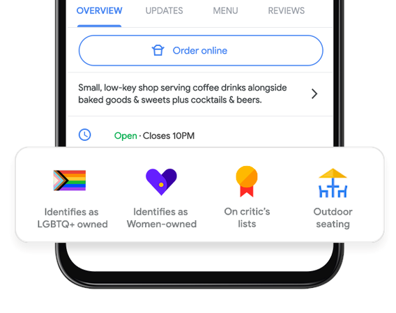 LGBTQ+ owned business label on Google Maps