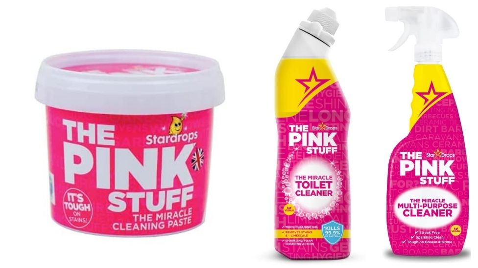 PSPMBWC Stardrops - The Pink Stuff - The Miracle Cleaning Paste,  Multi-Purpose Spray, Bathroom Foam Spray, Window & Glass Cleaner, and C