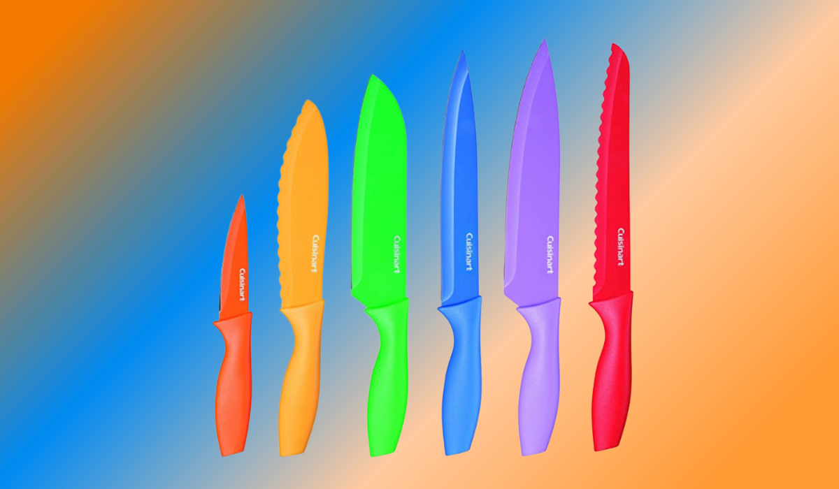 Cuisinart 12-Piece Ceramic Coated Color Knife Set with Blade