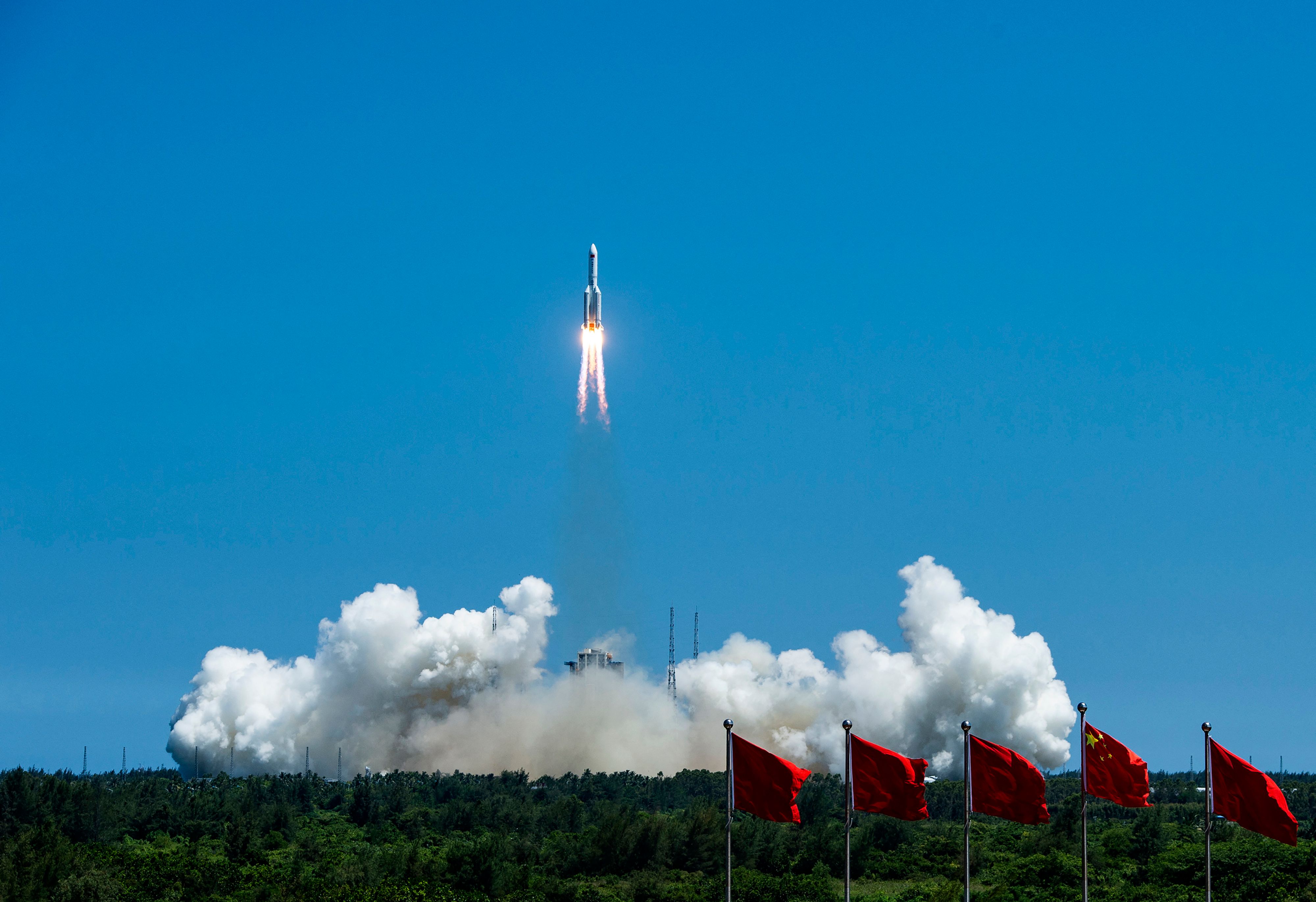 Debris from an out-of-control Chinese rocket fell over the Indian Ocean