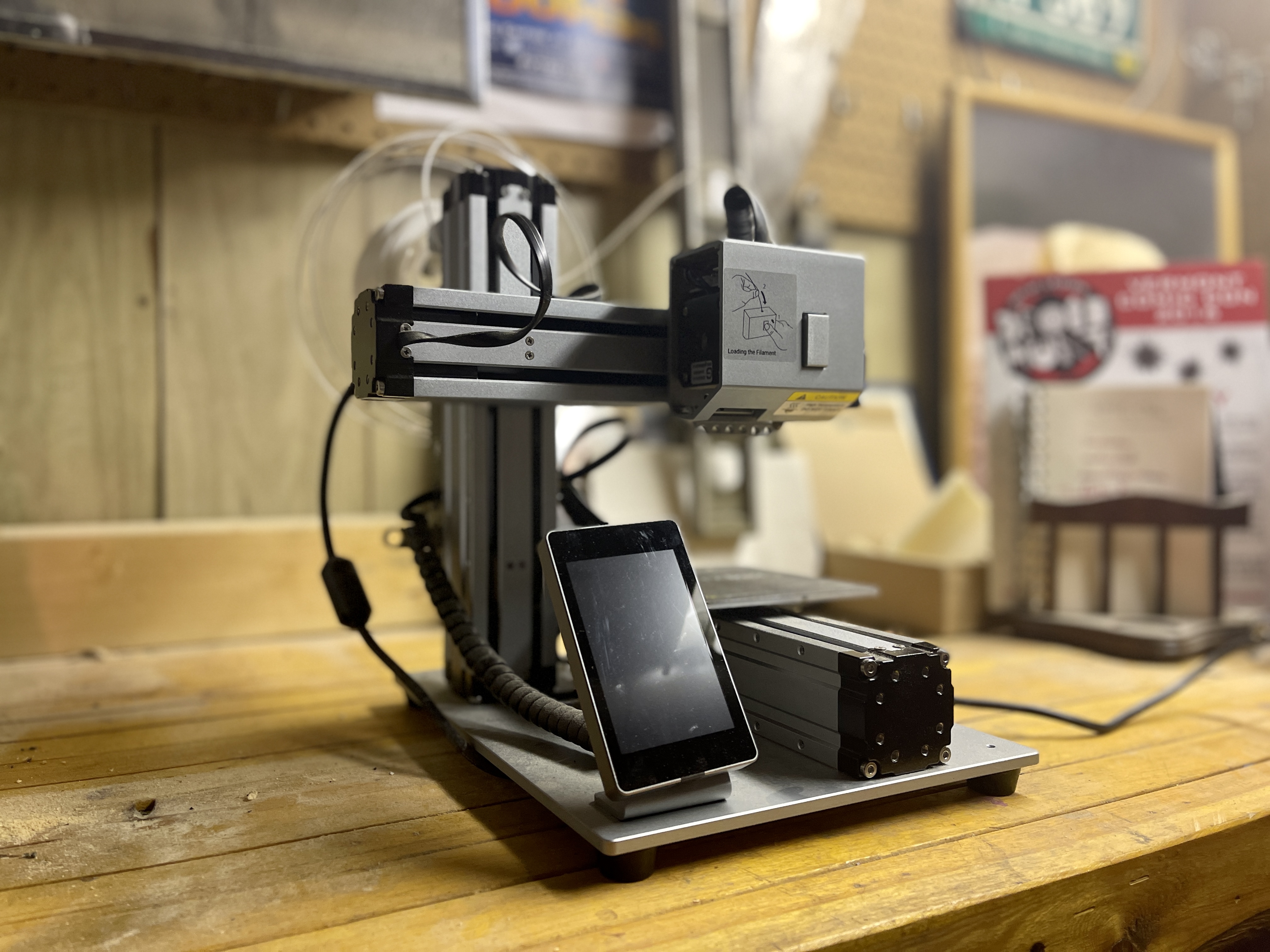 My personal 3D printer: a Snapmaker, which I've used to print a variety of parts for  costumes. The expiration of 3D-printing patents has helped the home-printer market explode.  