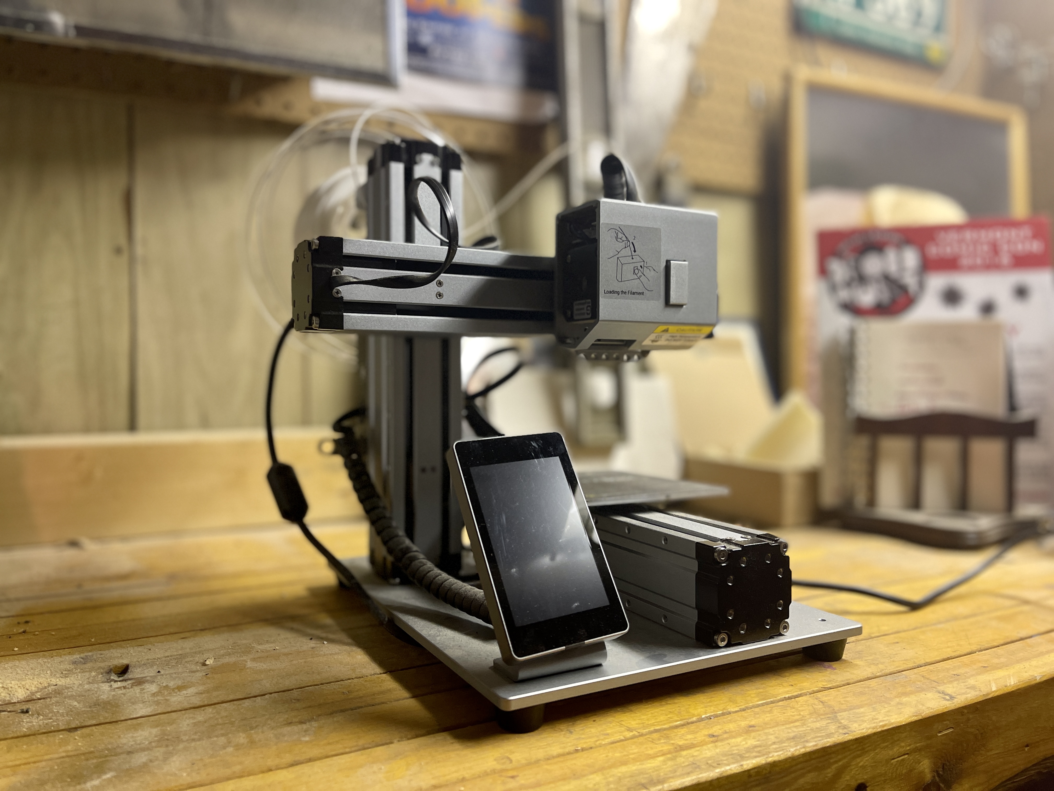 My personal 3D printer: a Snapmaker, which I’ve used to print a variety of parts for
costumes. The expiration of 3D-printing patents has helped the home-printer market explode. 