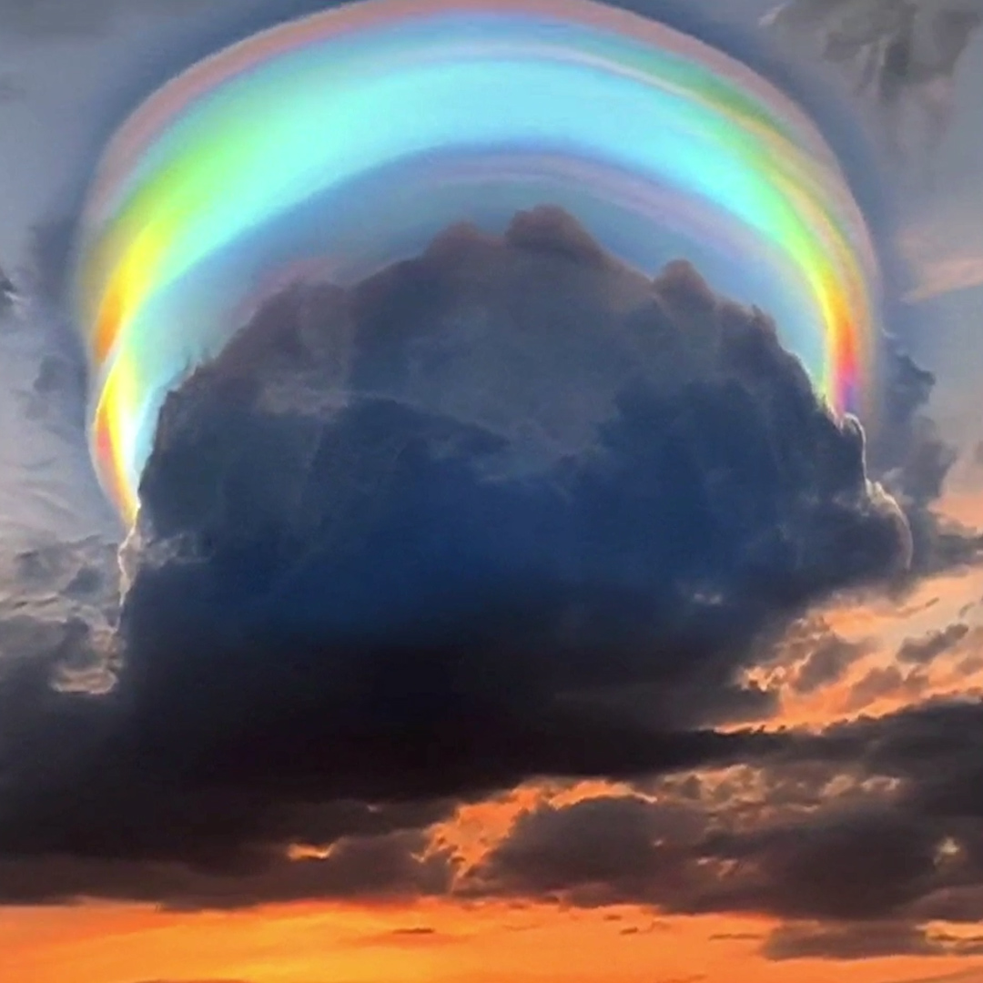 rainbow with clouds detailed