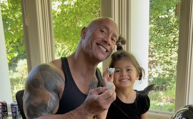 Dwayne Johnson Shares Grateful Post With Daughter Tiana 4 In His Lap [video]