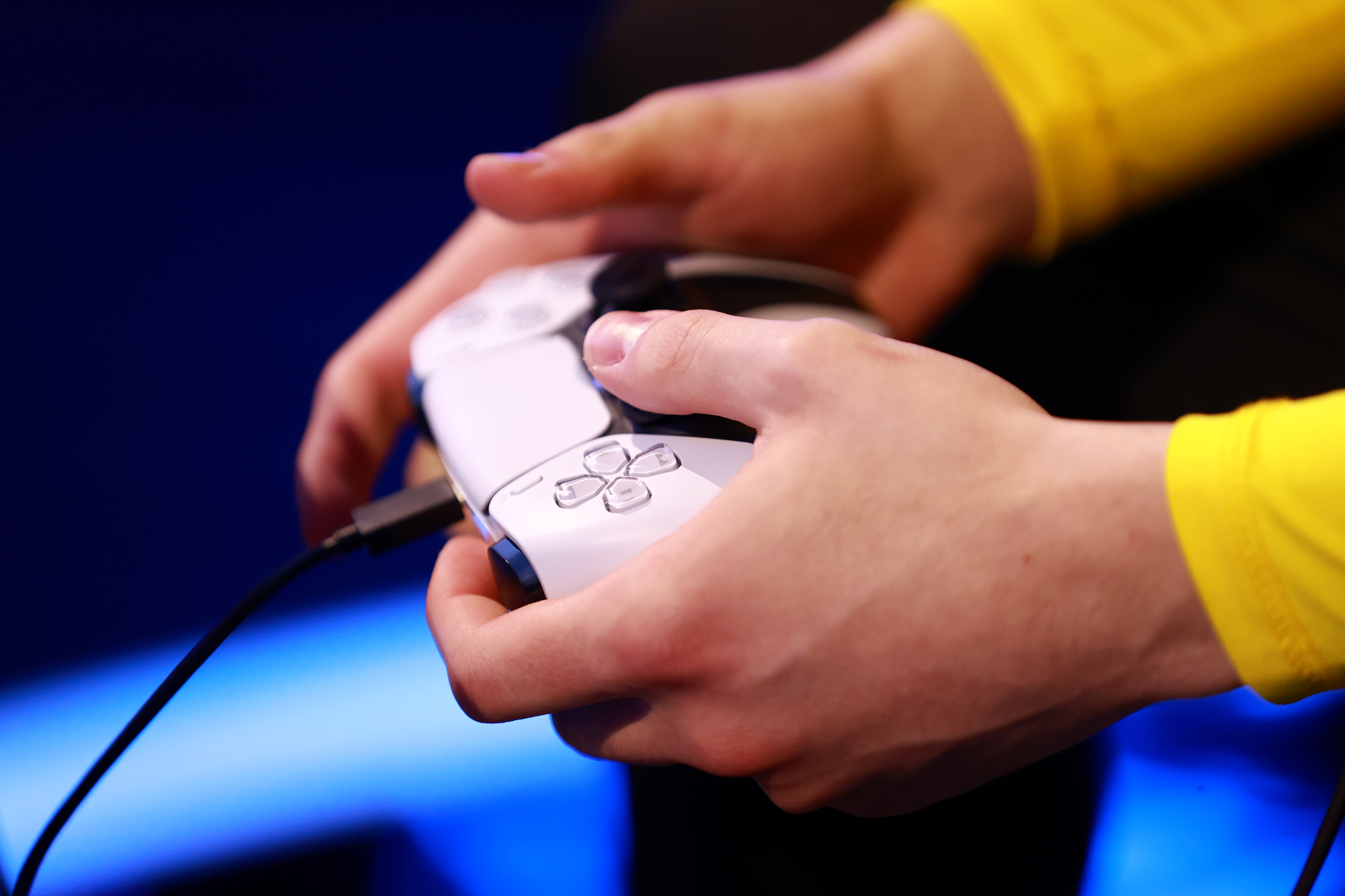 COPENHAGEN, DENMARK - JULY 15: Detail view of a PS5 controller during the FIFAe World Cup 2022 group stage as part of the FIFAe Finals 2022 on July 15, 2022 in Copenhagen, Denmark. (Photo by Gonzalo Arroyo - FIFA/FIFA via Getty Images)