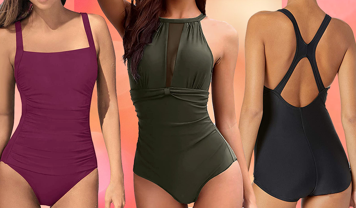Deals Ausyst Swimsuit Women Print Bikini Swimsuit Filled Bra One-Piece  Swimwear Beachwear, Summer Clearance! 
