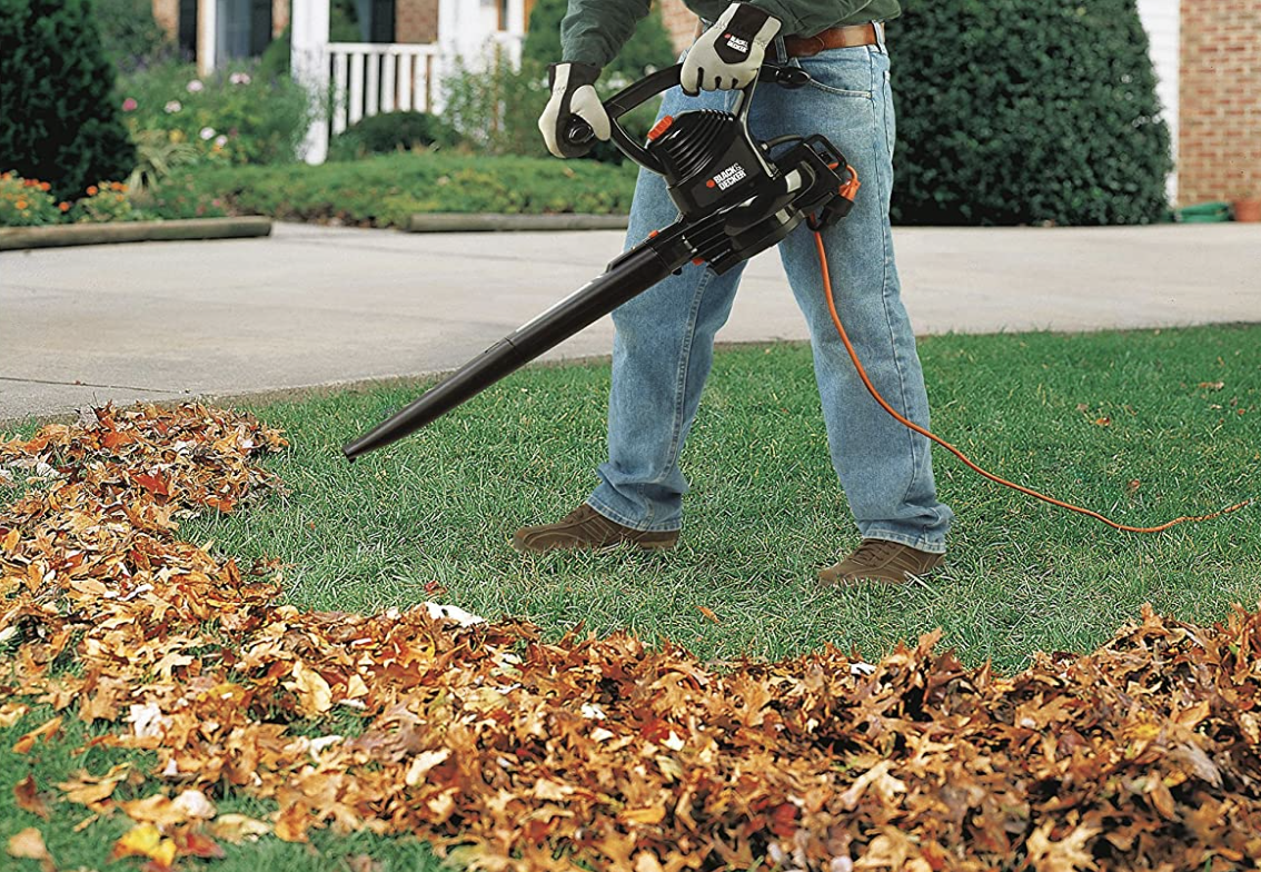 Blowing Leaves With The Black & Decker Electric Leaf Hog, up to 240 MPH