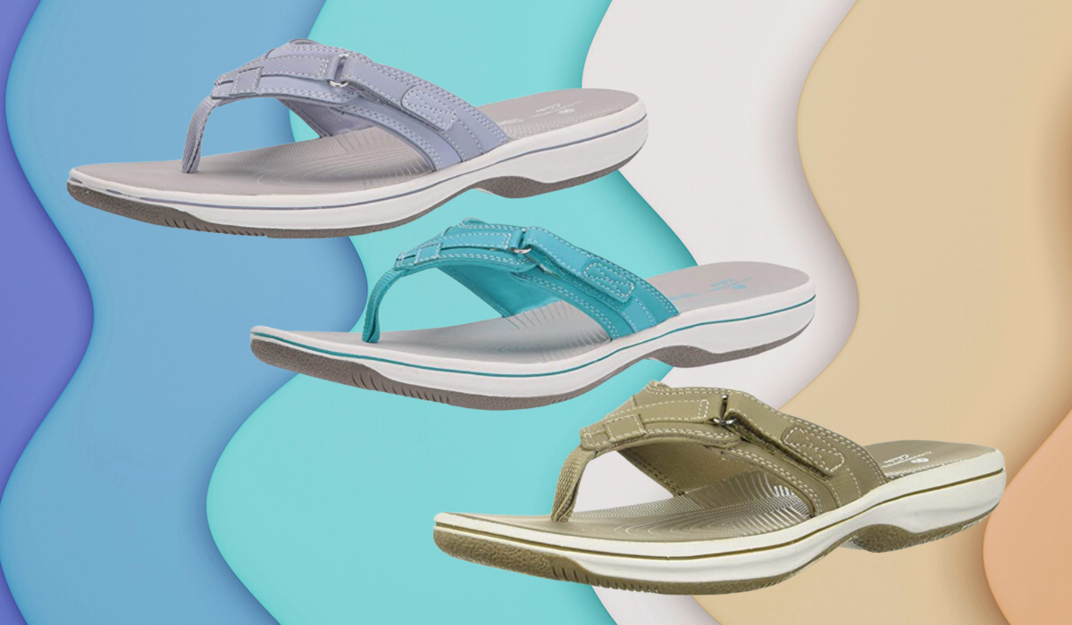 The Clarks Breeze Sea sandals are on sale at Amazon