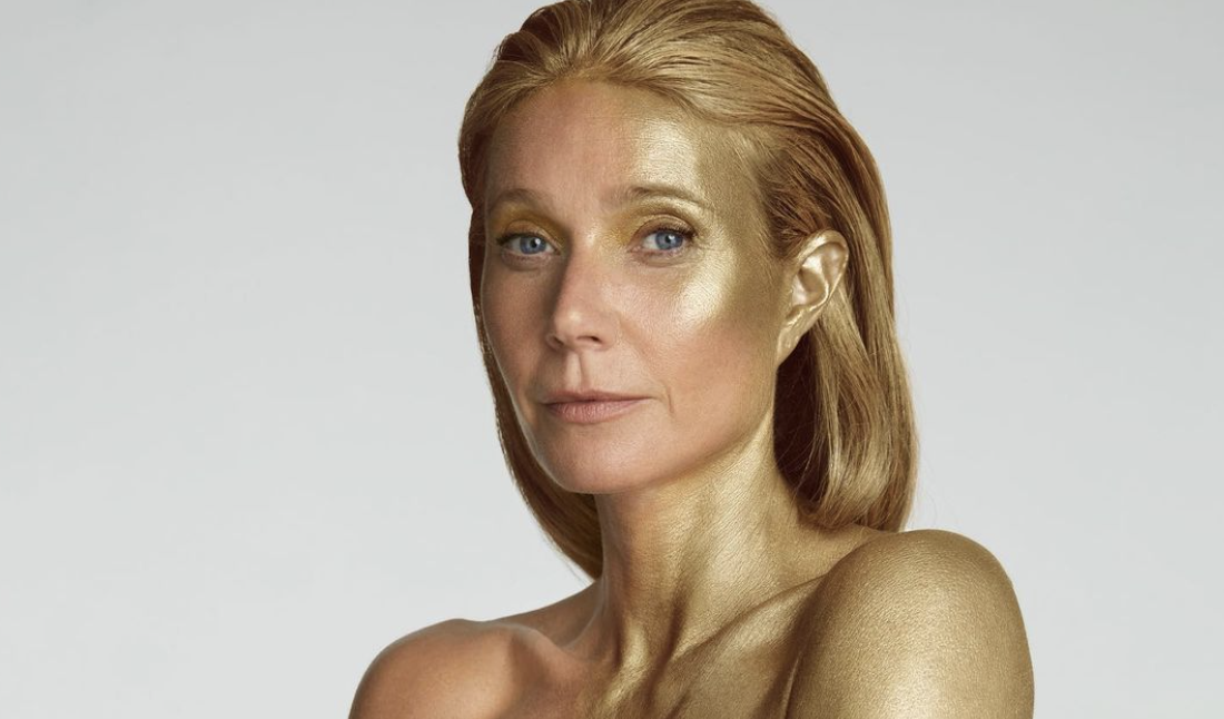Gwyneth Paltrow poses nude in gold body paint to celebrate turning 50