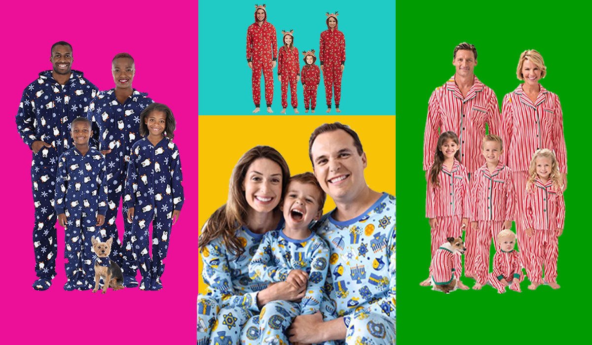 Christmas and Hanukkah pajamas for the family (and pets too!)