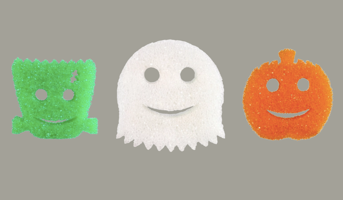 Scrub Daddy Sponge Halloween Shapes, Green Monster, 1count box sponge 