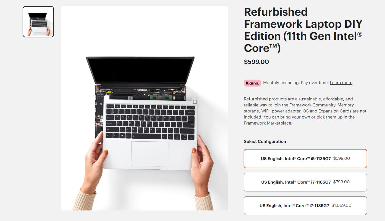Framework starts selling refurbished versions of its modular laptops