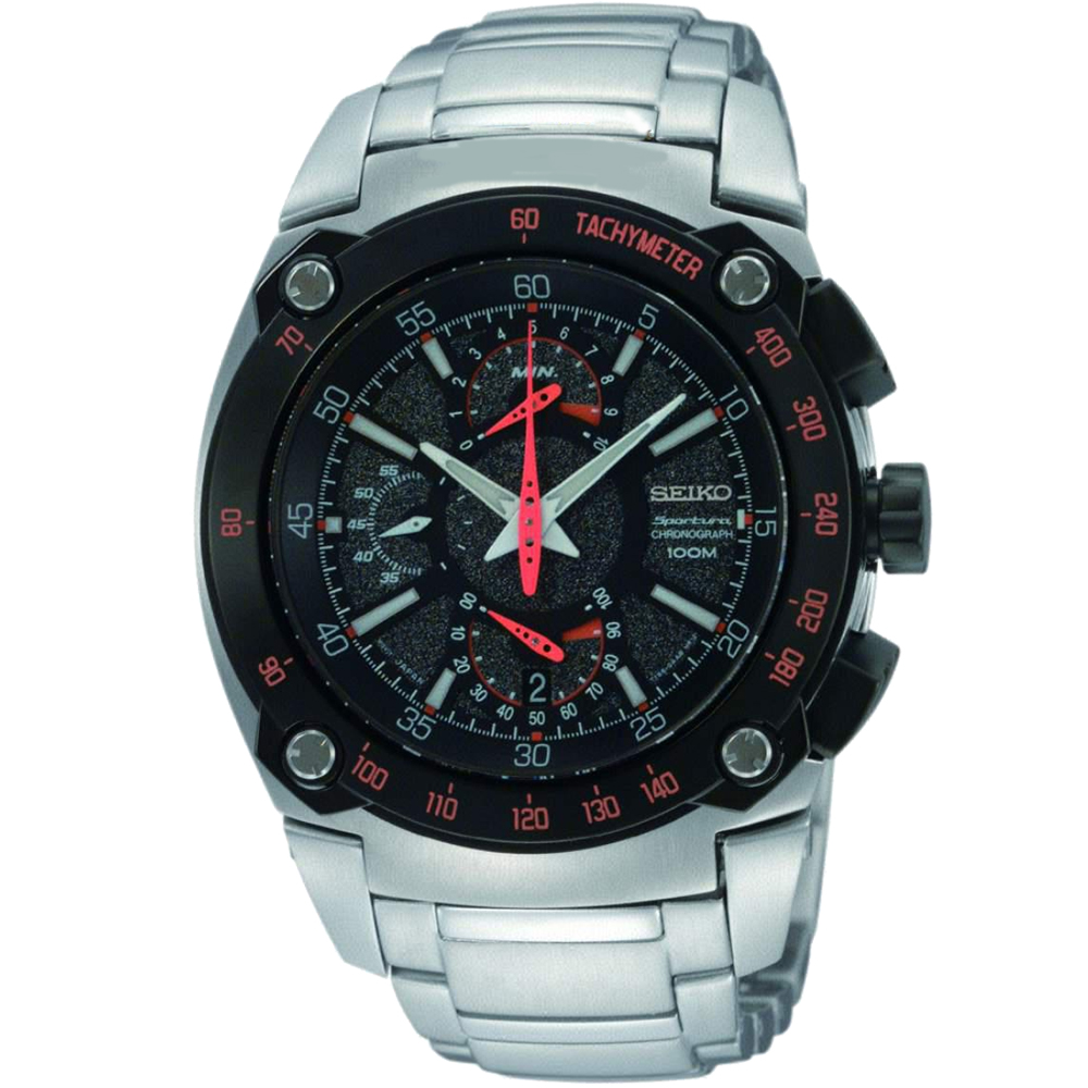 ▲SEIKO Sportura 經典賽車計時碼錶復古腕錶（SPC039P1），有著滿滿的運動風。（圖片來源：Yahoo購物中心）