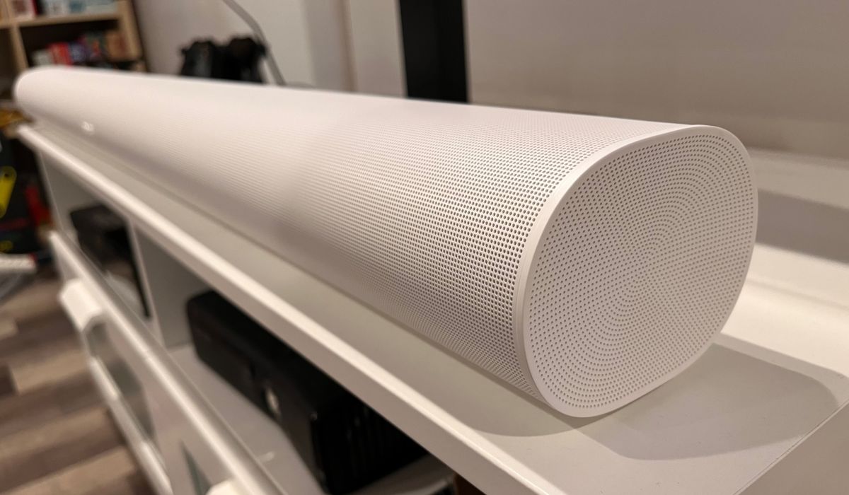 The Sonos Arc, white model.