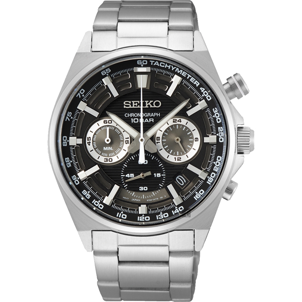 ▲SEIKO精工 CS 賽車計時手錶8T63-00T0D（SSB397P1），散發冷調金屬感。（圖片來源：Yahoo購物中心）