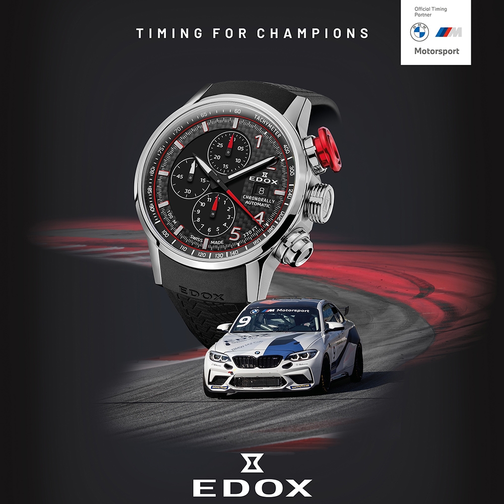 ▲EDOX 與 BMW M MOTORSPORT 攜手合作的限量賽車錶，重現賽道破風感。（圖片來源：Yahoo購物中心）