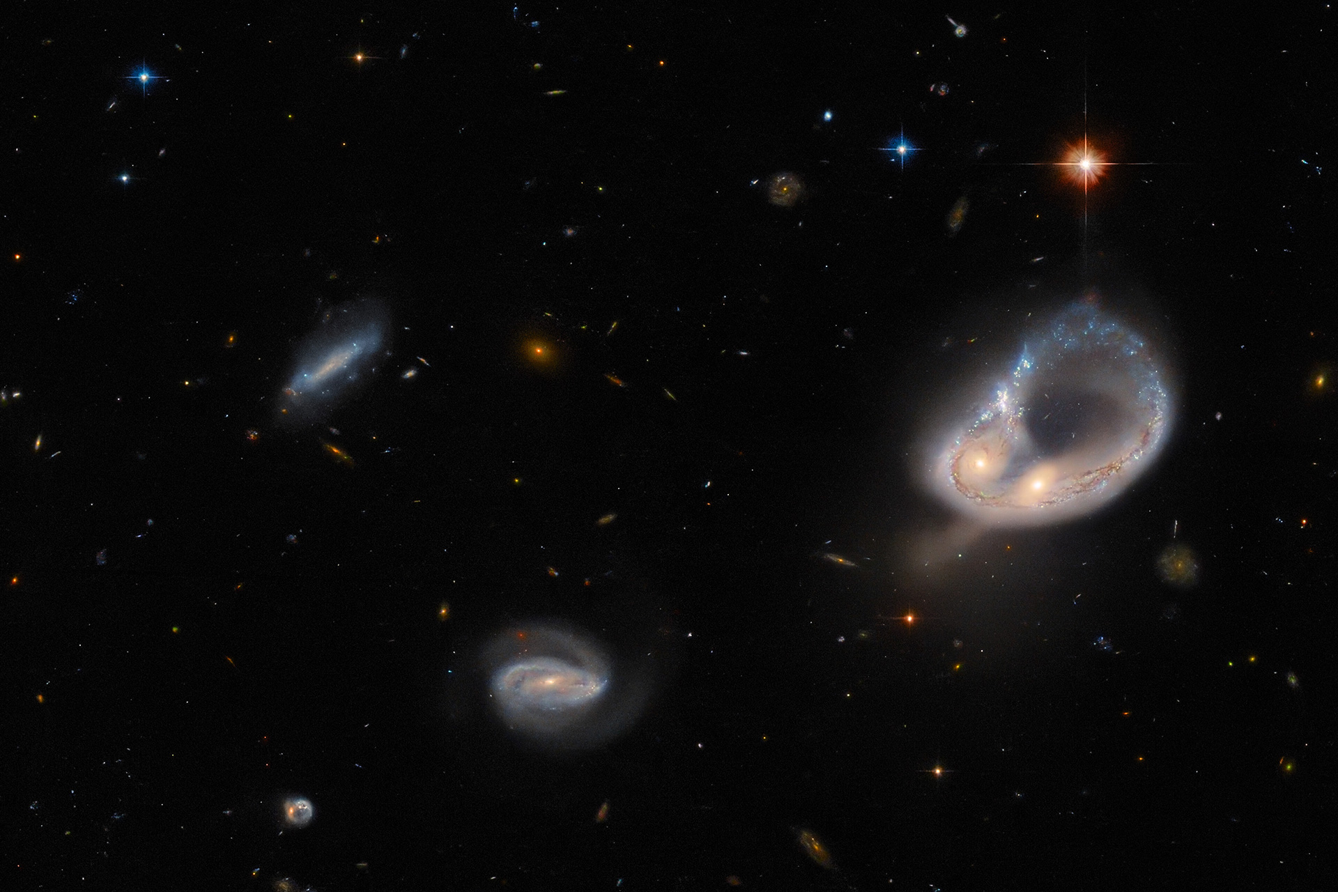 Arp-Madore 417-391 galaxy collision in context