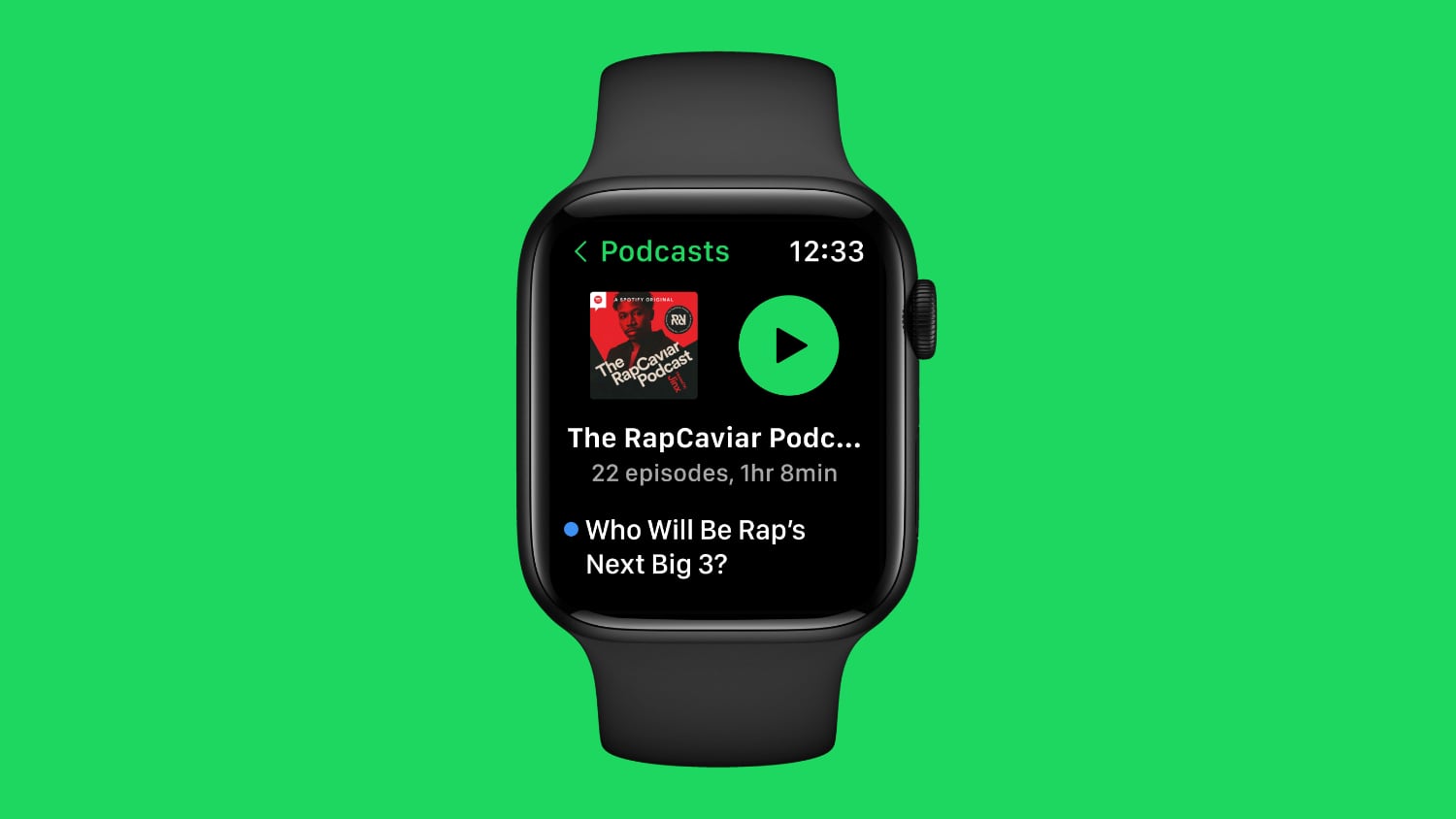 Spotify's watchOS update now lets you pick up where you left off in your favorite podcasts.