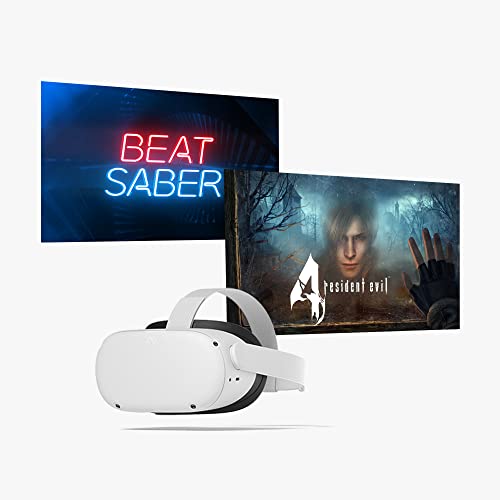 Meta Quest 2 bundle with 'Resident Evil 4' and 'Beat Saber' is