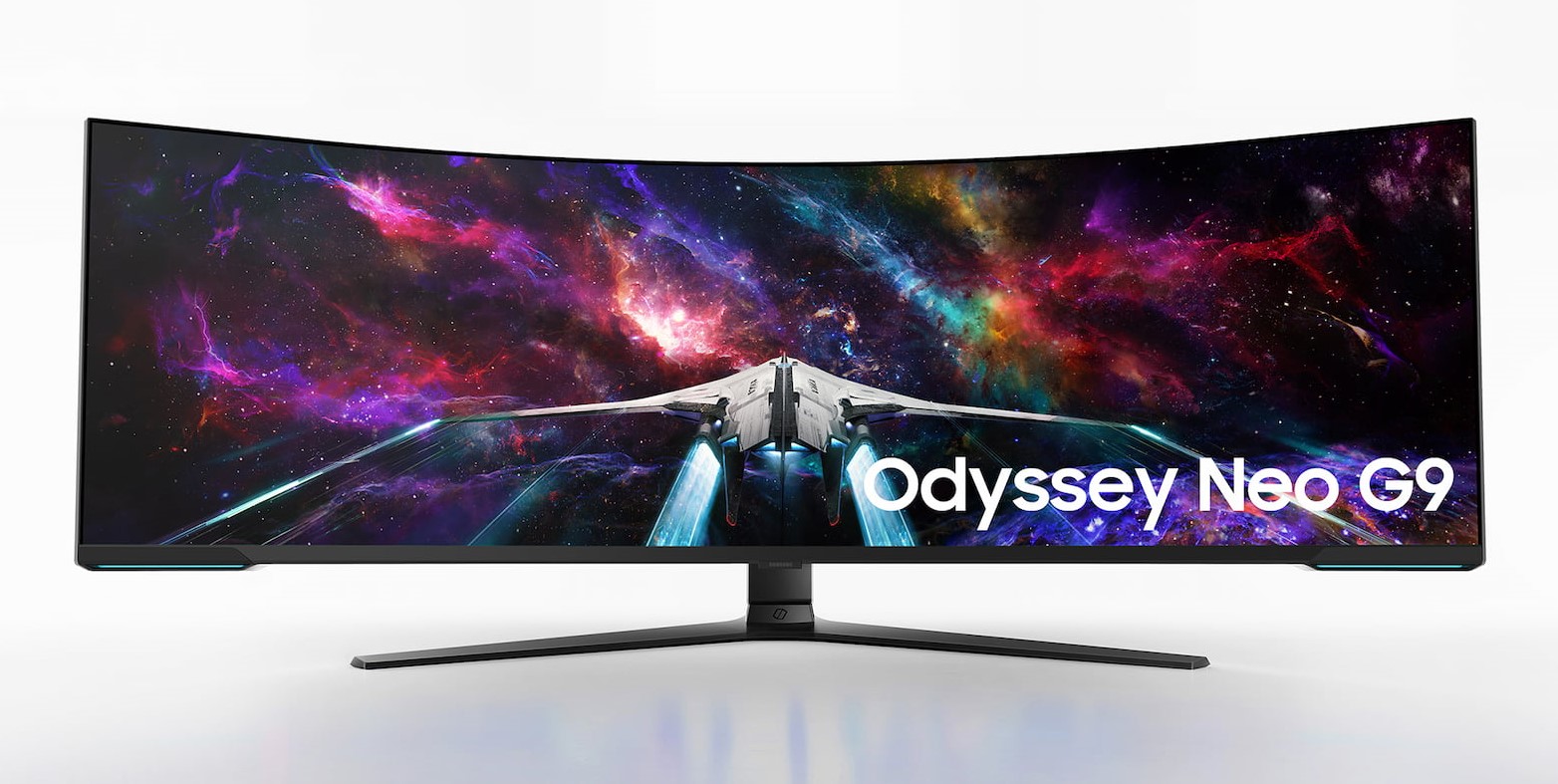 Samsung offers a 57-inch ultra-wide curved gaming monitor with 8K resolution