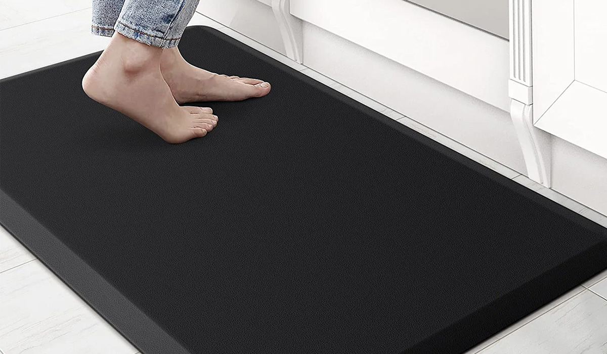 First Impression Black Rubber Anti-Fatigue Restaurant/Kitchen Mat