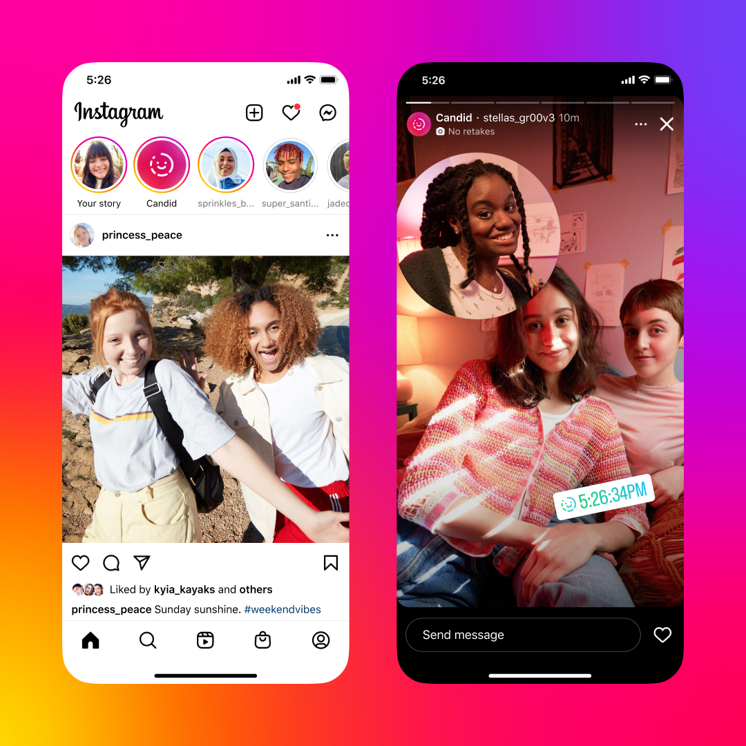 Candid Stories, la nueva función de Instagram es un clon de BeReal