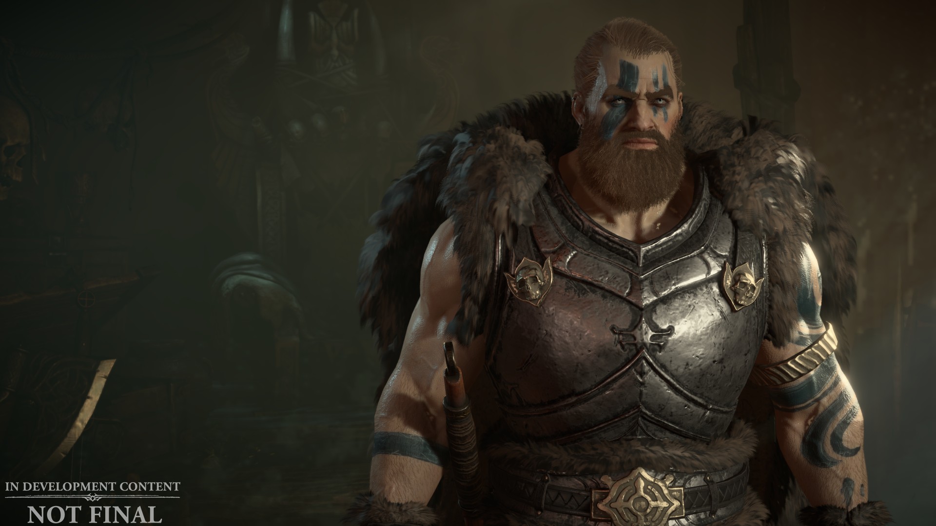 A screenshot showing one possible look for the barbarian class. 