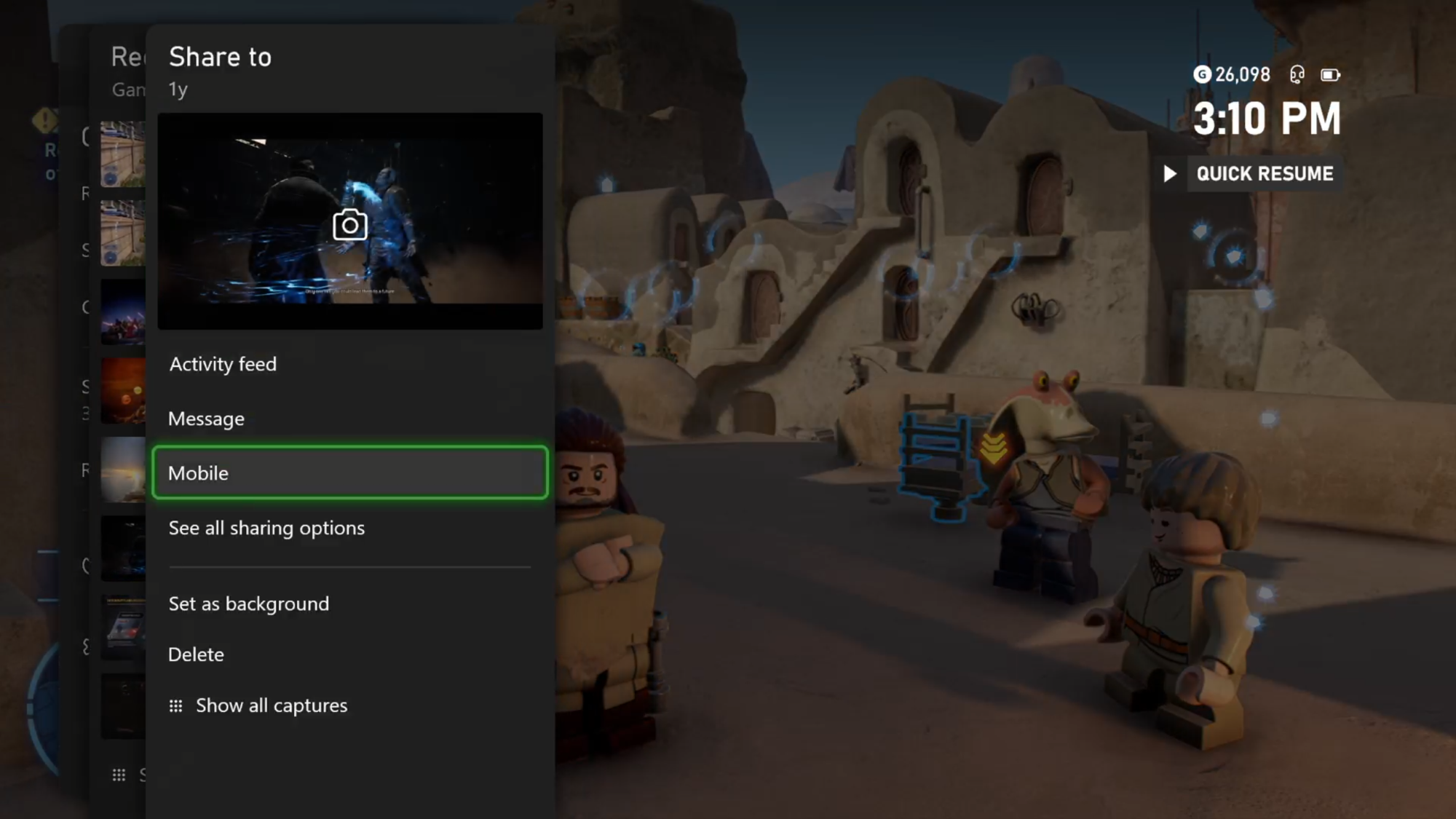 A screenshot of the Share menu for screenshots on an Xbox Series X/S." data-uuid="e3a4f97d-cd40-3d8a-bcb2-32e01fc71fec