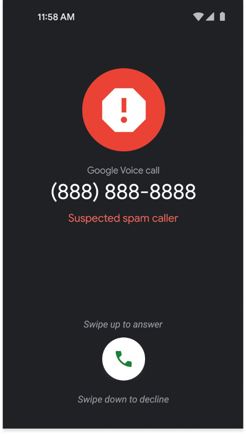 Google Voice now flags suspected spam calls