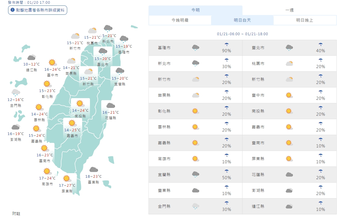 宜蘭|除夕回暖高溫上看25度 宜蘭大雨特報