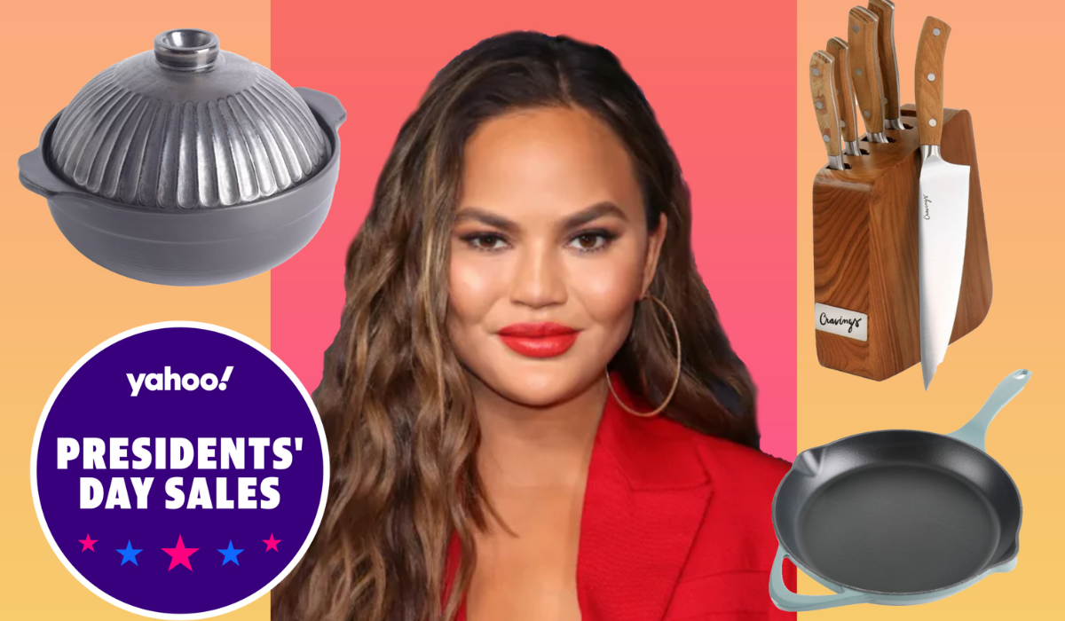 Cravings By Chrissy Teigen 14 - Piece Non-Stick Enameled Cast Iron Cookware  Set & Reviews