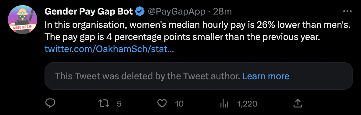 The gender-pay-gap Twitter bot returns to call out brands for IWD