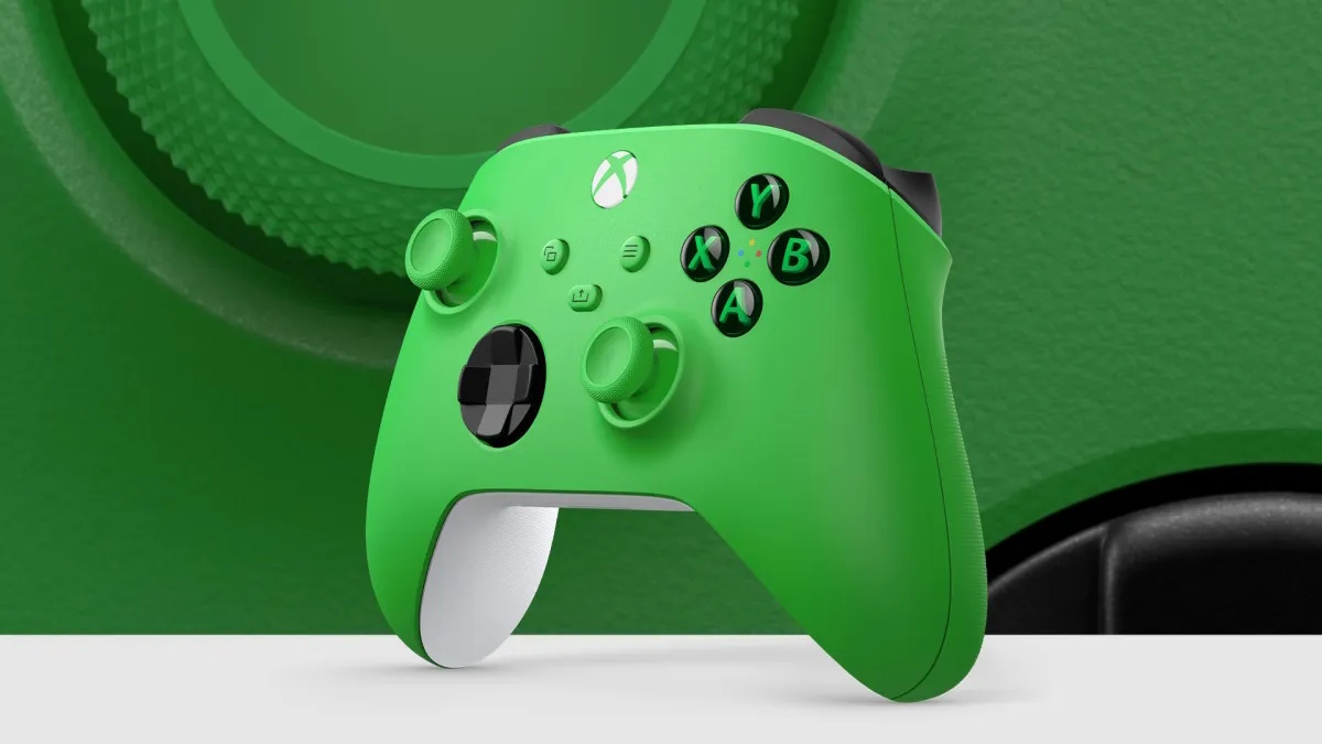 Microsoft wprowadza na rynek nowy kontroler Xbox „velocity green”.