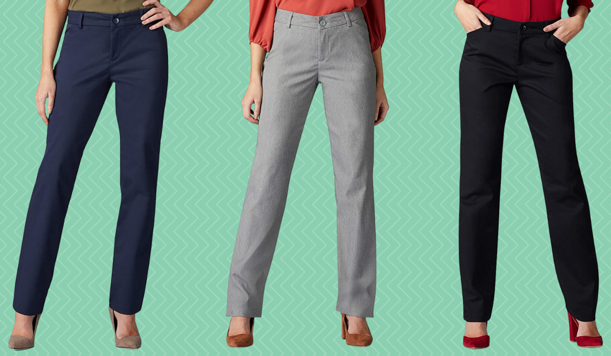Women's Relaxed Fit Straight Leg Stretch Twill Pants (Plus)