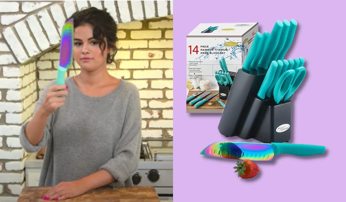 Selena Gomez's rainbow knives are on sale at