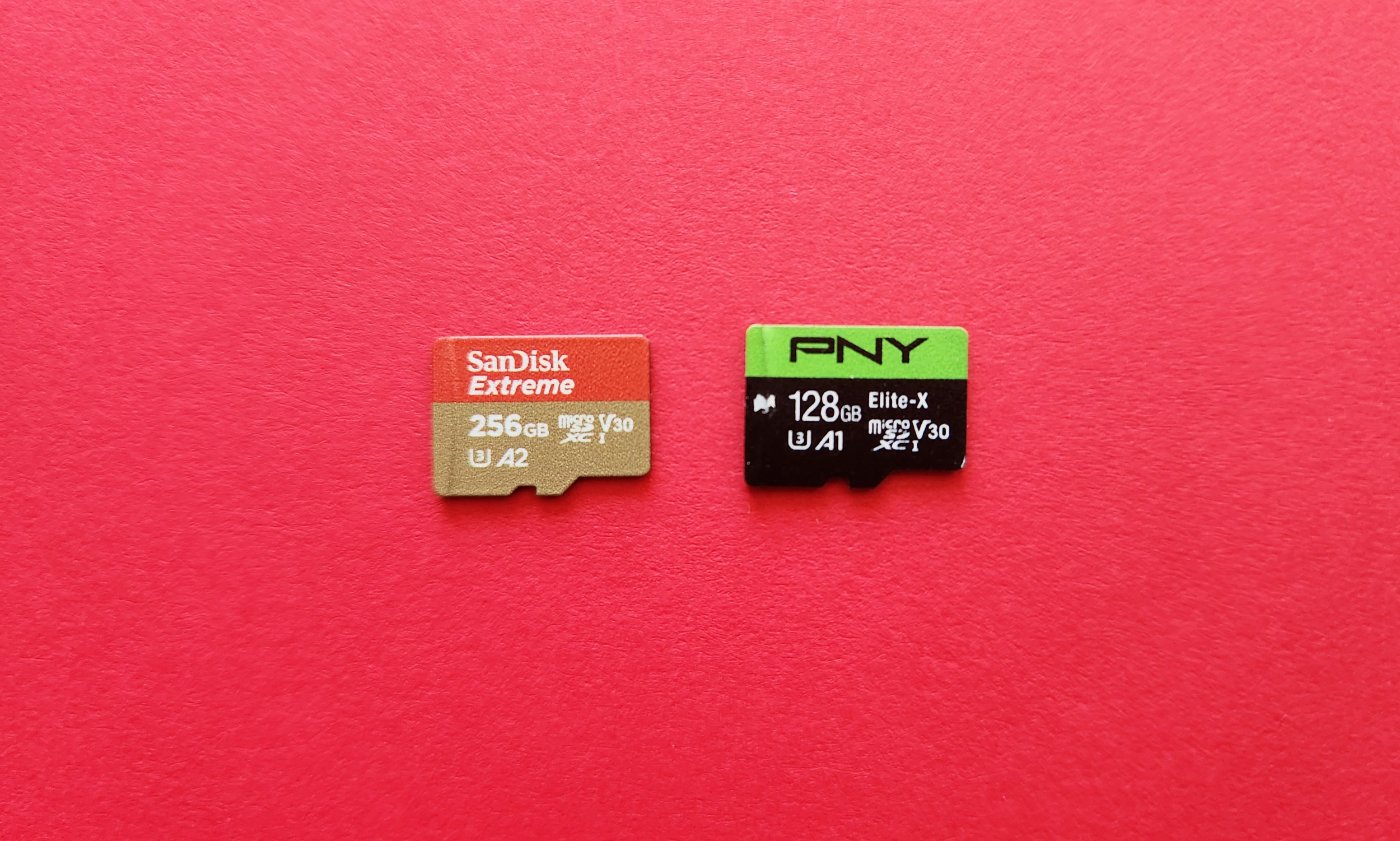 The SanDisk Extreme and PNY Elite-X microSD cards." data-uuid="ceece318-0178-3bc0-a68d-be6ae7c181f0