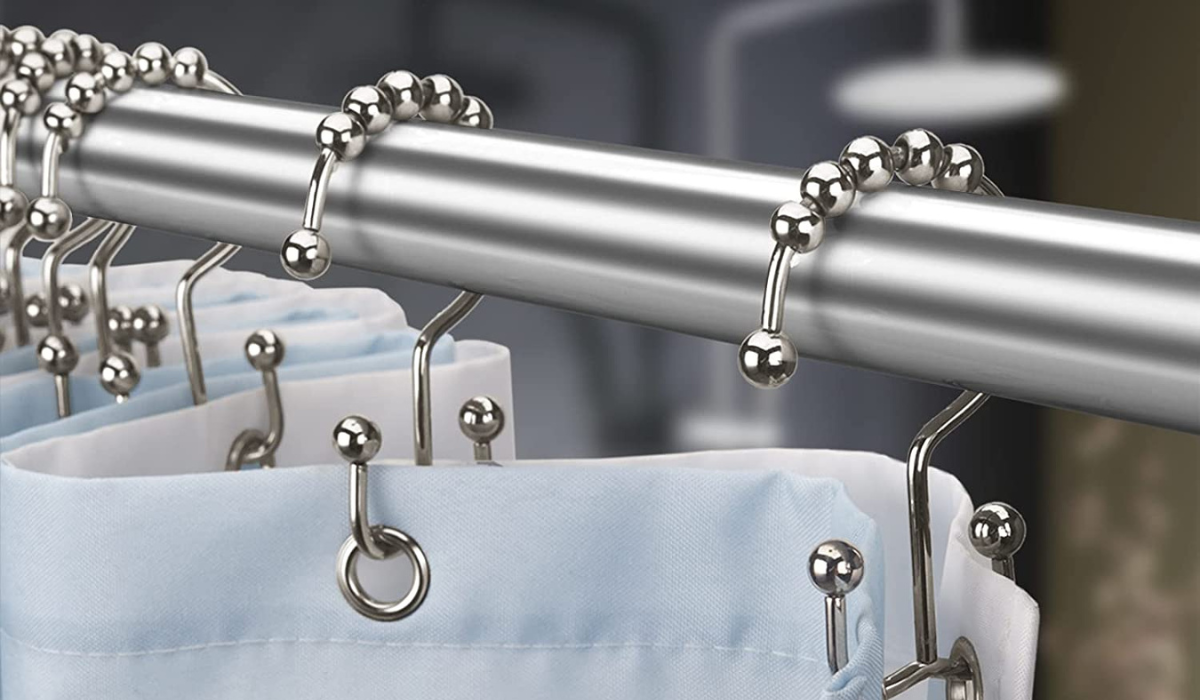 Titanker double shower curtain hooks are on sale at Amazon