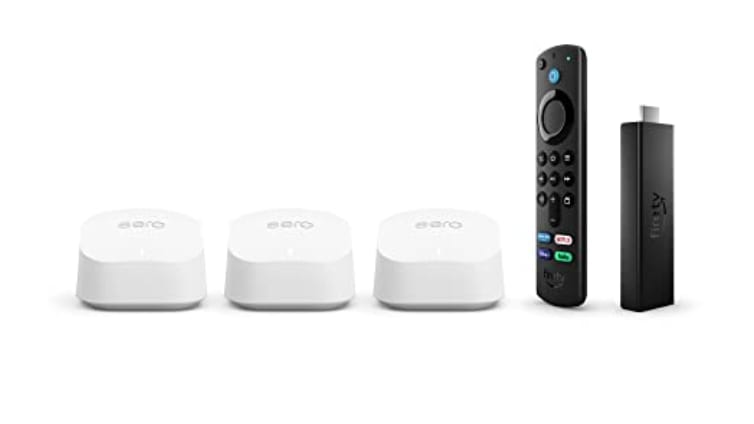 Amazon Eero 6+ system (3-pack) with FireTV Stick 4K Max