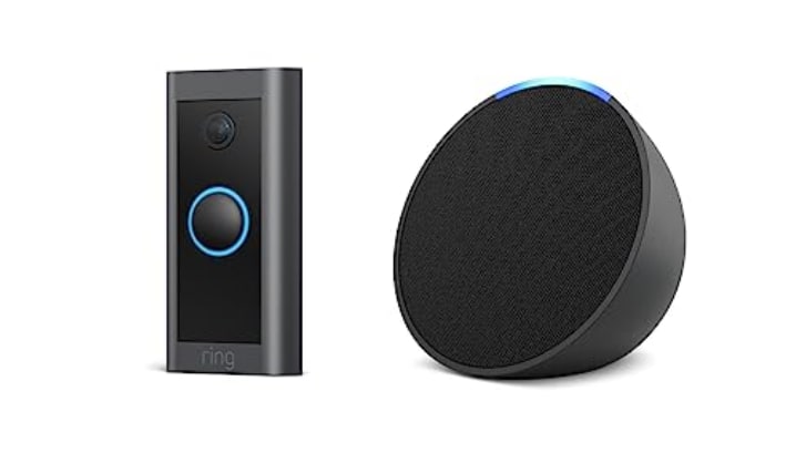 Amazon Echo Pop + Ring Video Doorbell Wired
