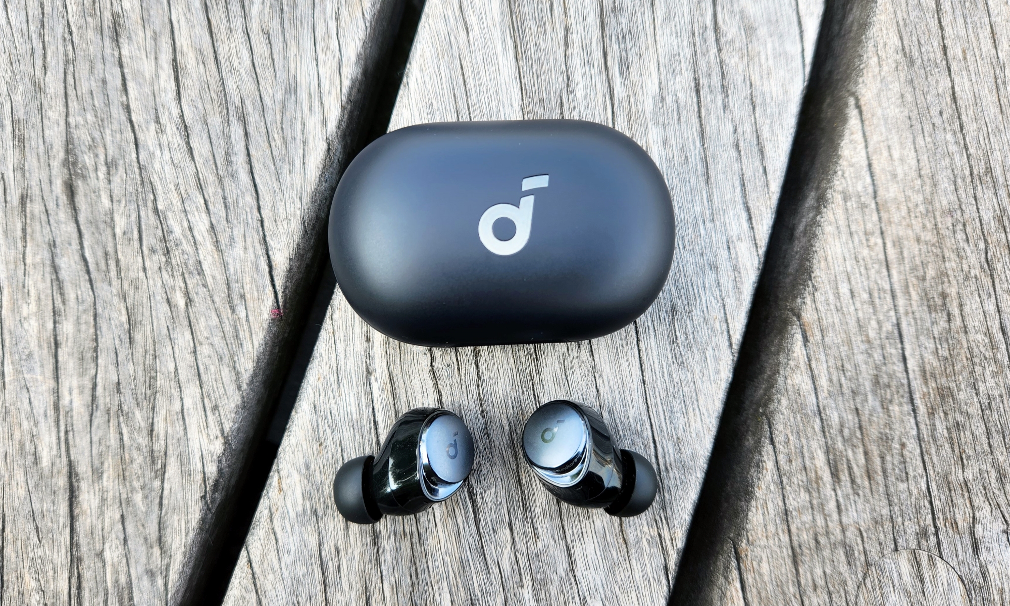 The Anker Soundcore Space A40 wireless earbuds.