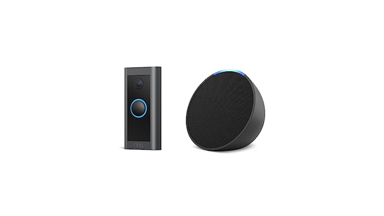 Ring Video Doorbell Wired bundle with Echo Pop