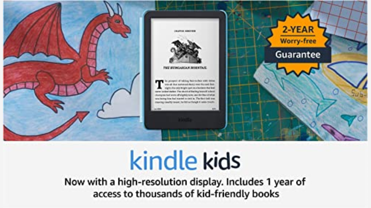 Kindle Kids (випуск 2022) - містить доступ до тисячі книг, покриття та безтурботна 2-річна гарантія - Space Whale