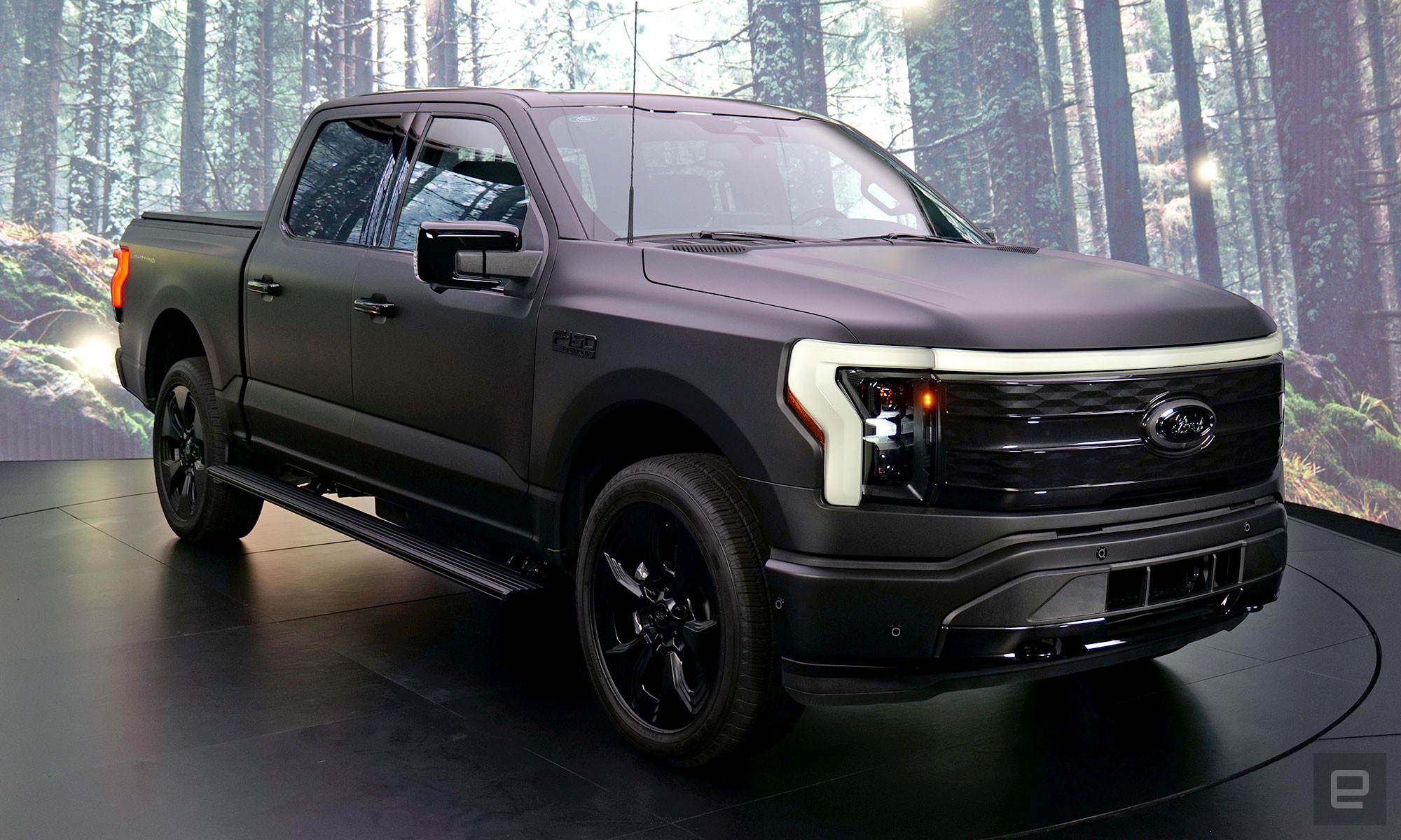 <p>A photo of the Ford F-150 Lightning Platinum Black edition taken at a preview event in Brooklyn, NY.</p>
