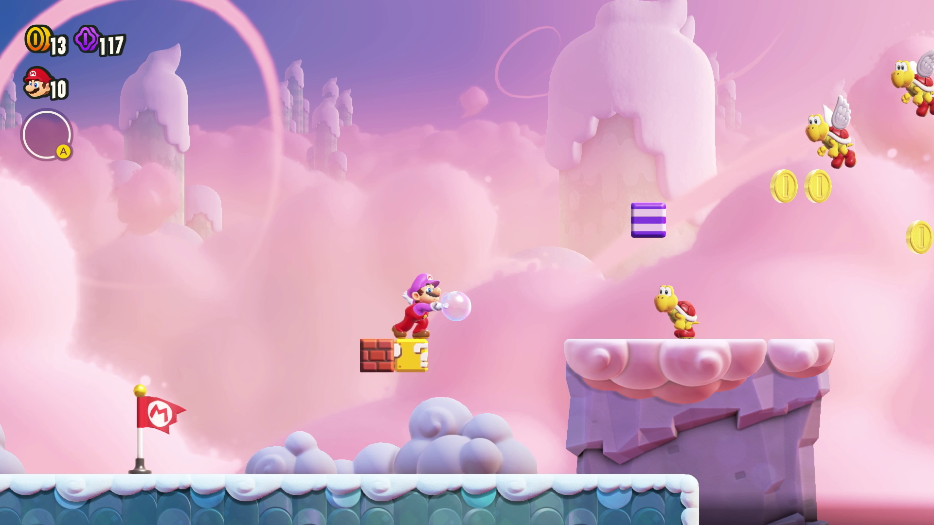 Screenshots from Super Mario Bros. Wonder, provided by Nintendo